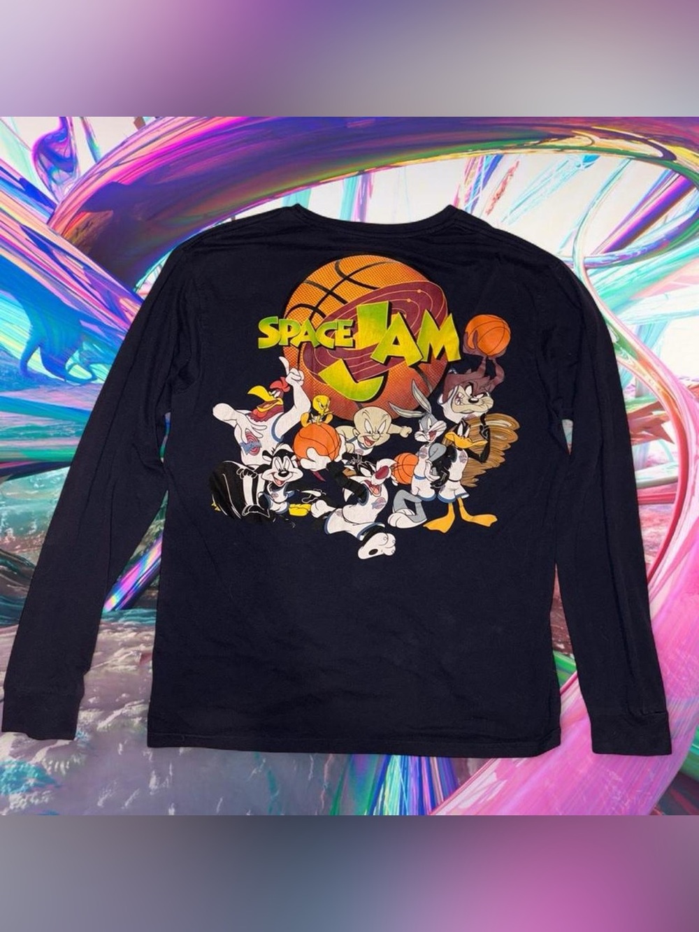 vtg y2k space jam graphic long sleeve, fits like unisex lg
